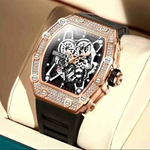 Montre Squelette Sertie de Cristaux